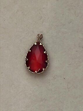 Faceted Red Teardrop Pendant